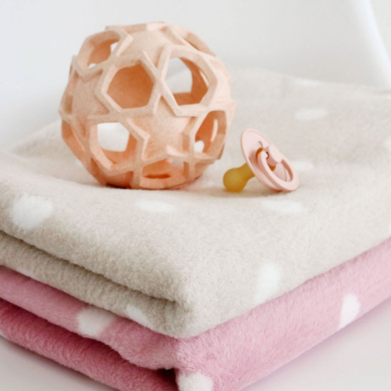 kids and me kuscheldecke Baumwolle beige rosa mit Punkten